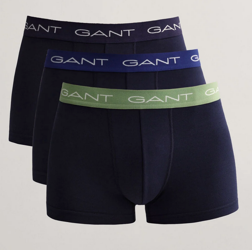 Gant Underwear 3-Pack Trunk Eucalyptus Green
