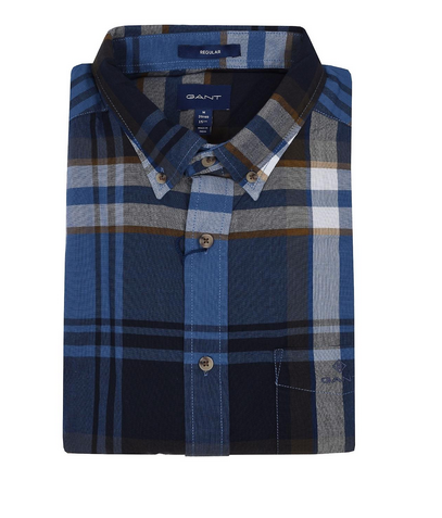 Gant Broadcloth Check Shirt Salty Sea Blue