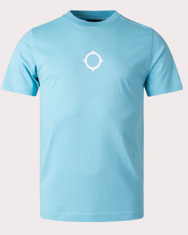 MA. Strum "Compass Print" T-Shirt Sea Blue
