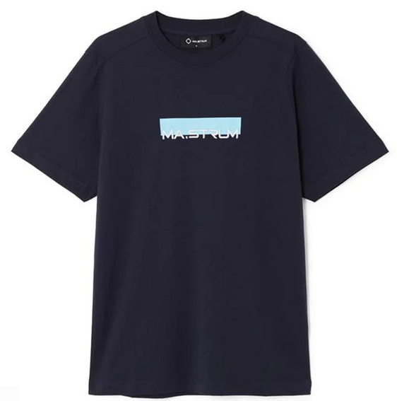 MA.Strum "Block Print" T-Shirt Navy/Sea Blue