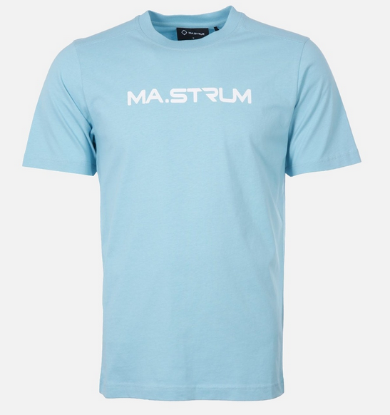 MA. Strum Chest Print T-Shirt Sea Blue