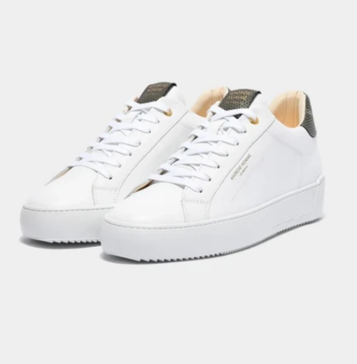 Android Homme "Zuma" Vivid White Leather Carbon Trainers