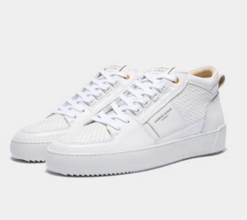 Android Homme "Point Dume" Achromatic White Lattice Woven Trainers