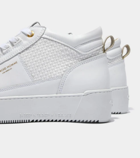 Android Homme "Point Dume" Achromatic White Lattice Woven Trainers