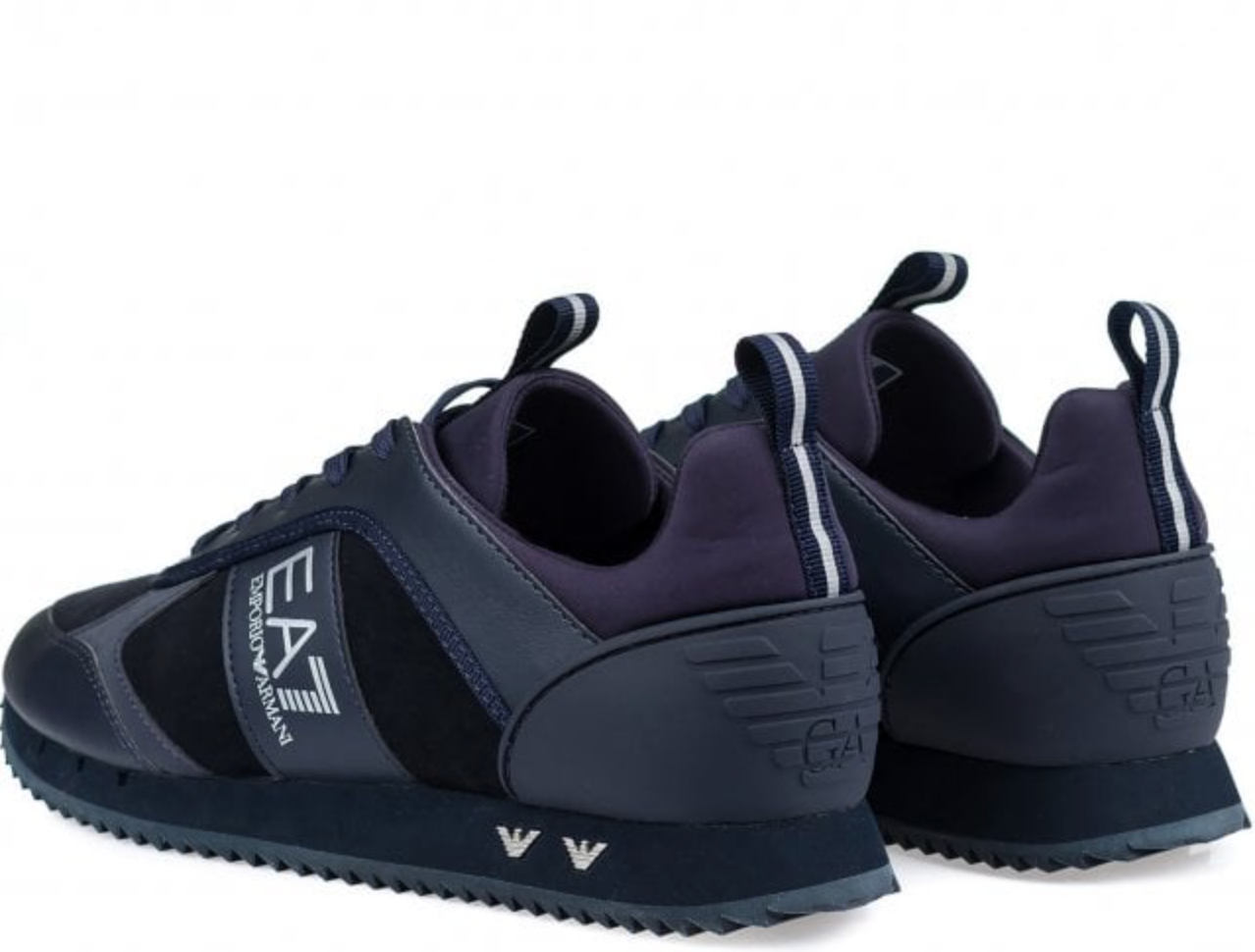 EA7 Suede Mix Lace Up Running Trainer Tripple Night