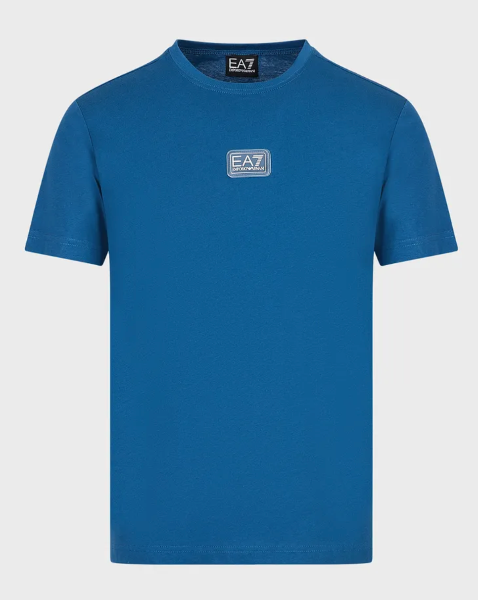 EA7 Rubber Logo T-Shirt Teal Blue